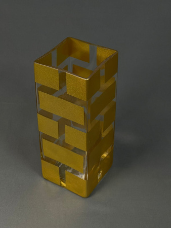 Ваза квадратная Оберон-Золото 